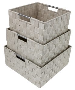 Double Woven Basket Bin Set (3 Pack)