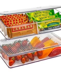 Pantry Storage Bins for with Hinged Lids