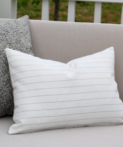 Alternative view of Minimal Stripe | Brown Outdoor Pillow Cover