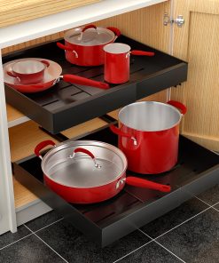 Alternative view of Extendable Pull-Out Storage Rack with Sliding Tracks Set of 2