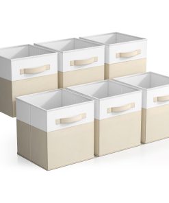 11 Cube Storage Fabric Bins (Two-Toned, 6 Pack)