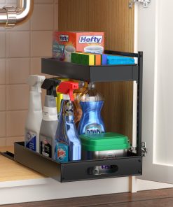 Alternative view of 2-Tier Pull Out Under Sink Organizer with Sliding Tracks