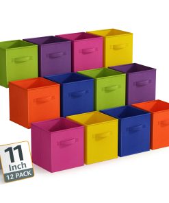 11 Cube Storage Bins 12 Pack Multicolored Set