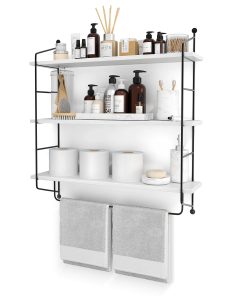 Floating Bathroom Shelf with Metal Brackets (3 Tier)
