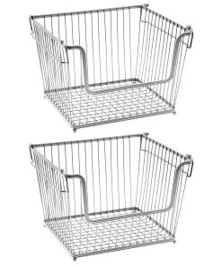 Iron storage basket with handle (Set of 2)