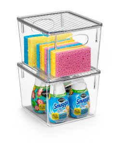 Plastic Bins with Lids Set (Medium)