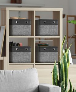 Alternative view of Twill Rope Fabric Storage Bins for Shelves (6 Pack)