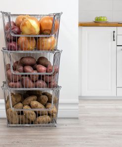 Alternative view of Iron storage basket with handle (Set of 2)