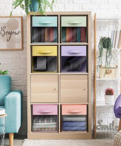 Alternative view of 13 Large Cube Storage Bins with Window (6 Pack, Pastel)