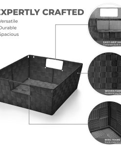 Alternative view of Woven tote basket with handles (3 Pack)