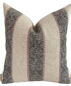 Boho Stripes Charcoal Pillow Cover