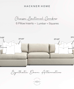 Chaise Sectional Combos Pillow 6 Inserts ~ Lumbar + Squares
