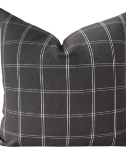 Gray Iron Plaid Pillow Cover