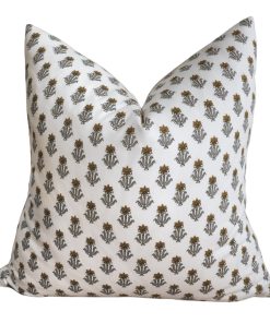 Daffodil Block Print Pillow Cover