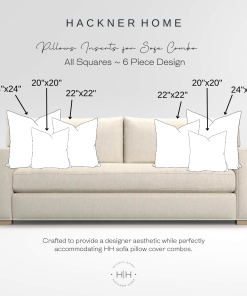 Sofa Pillow Insert Combo for All Squares ~ 6 Piece Design