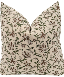 Amaryllis Block Print Pillow Cover