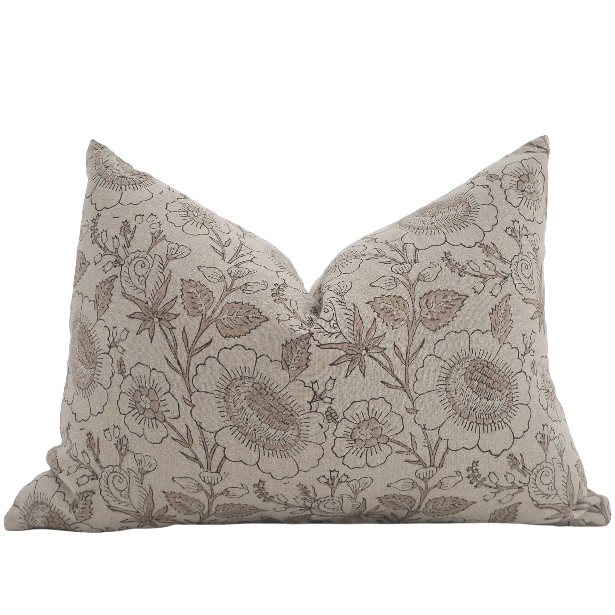 Daisy Mae Flower Block Print Pillow Cover - Image 3
