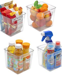 Clear Plastic Storage Bins with Handles (4 Pack)