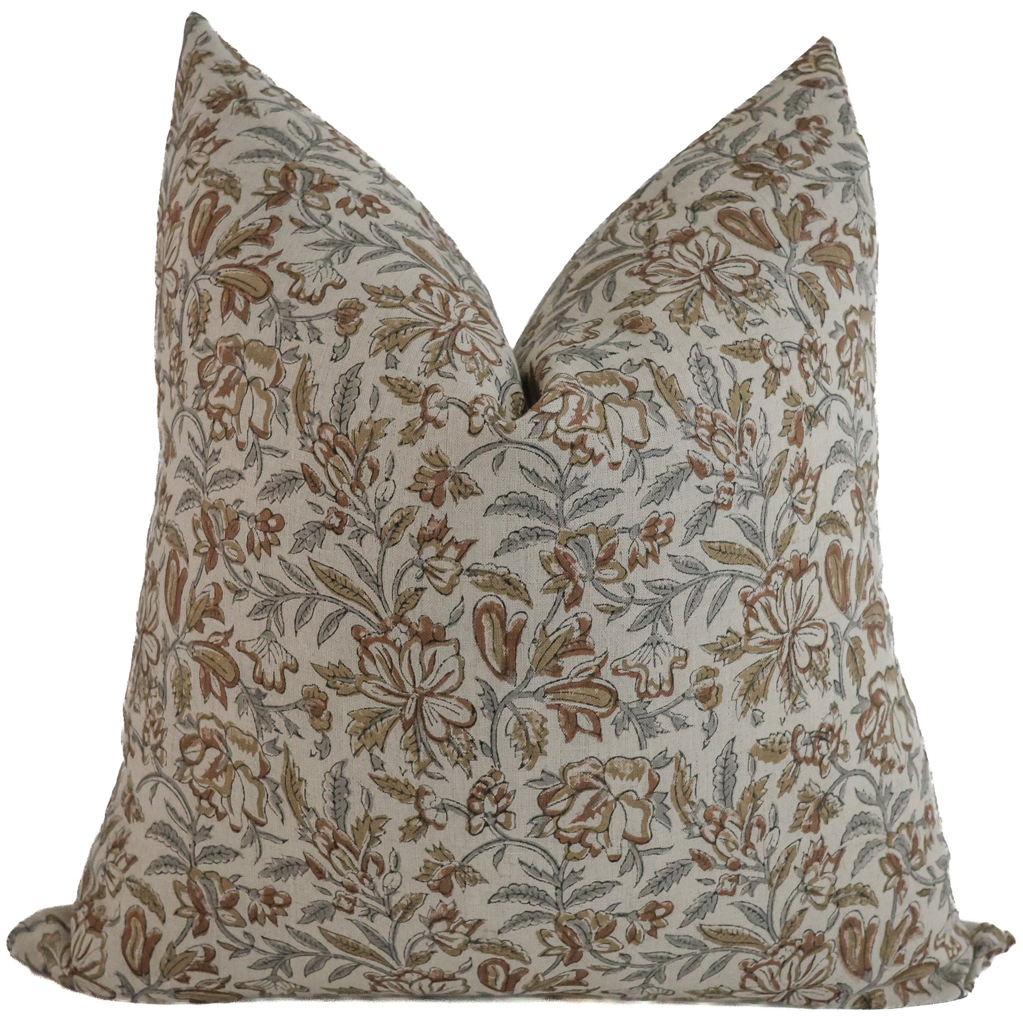 Fall Bloom | Gray Block Print Pillow Cover