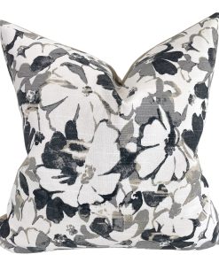 Gray Flowers Pillow Cover