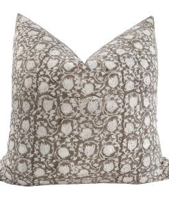 Greige Floral Pillow Cover