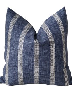Harbor Stripe | Dark Blue Pillow Cover