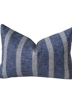 Alternative view of Harbor Stripe | Dark Blue Pillow Cover