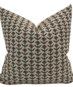 Holly Floral Block Print Pillow Cover