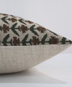 Alternative view of Holly Floral Block Print Pillow Cover