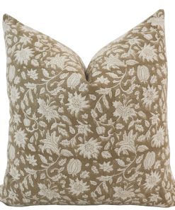 Fall Brown Block Print Pillow Cover