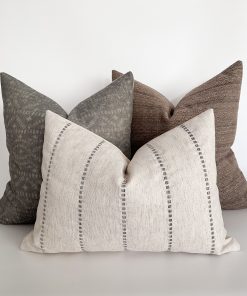 Alternative view of Embroidered Stripe | Gray Pillow Cover