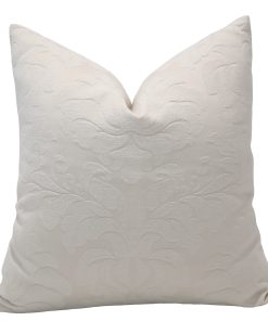 White Vintage Damask Pillow Cover