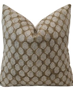 Spanish Chocolate Block Print Pillow Cover