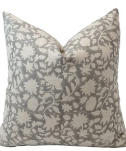 Light French Gray Block Print Pillow Cover