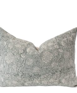 Alternative view of French Blue Floral Block Print Pillow Cover