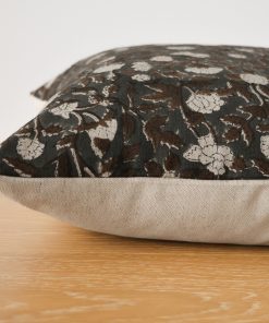 Alternative view of Dark Floral Block Print Pillow Cover