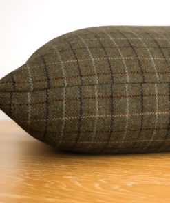 Alternative view of Deeply Green Wool Plaid Pillow Cover