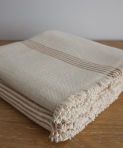 Alternative view of Loomed Weighted  Blanket | Rust & Cream