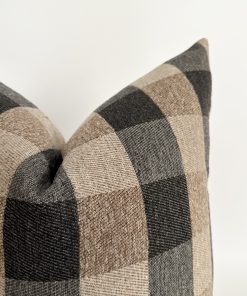 Alternative view of Brown Black Checkered Pillow Cover