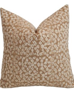 Peaches & Cream Floral Block Print Pillow Cover