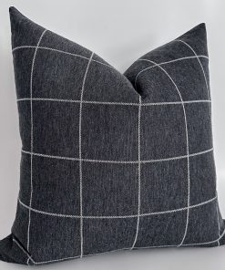 Alternative view of Blue Charcoal Plaid Pillow Cover