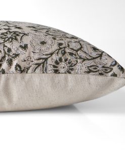 Alternative view of Yule Green Floral Block Print Pillow Cover