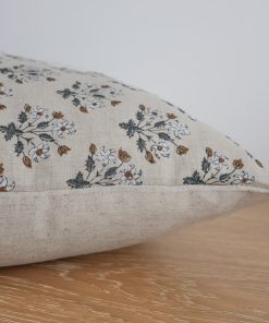 Alternative view of Three Flowers | Gray Block Print Pillow Cover
