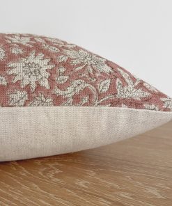 Alternative view of Dark Rose Block Print Pillow Cover