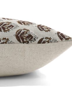 Alternative view of Brown Flower Block Print Pillow Cover