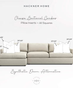 Chaise Sectional Combos Pillow Inserts ~ All Squares