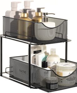Mesh Sliding Drawers 2 Tier Baskets (Set of 2)