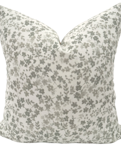 Sage Flower Block Print Pillow Cover