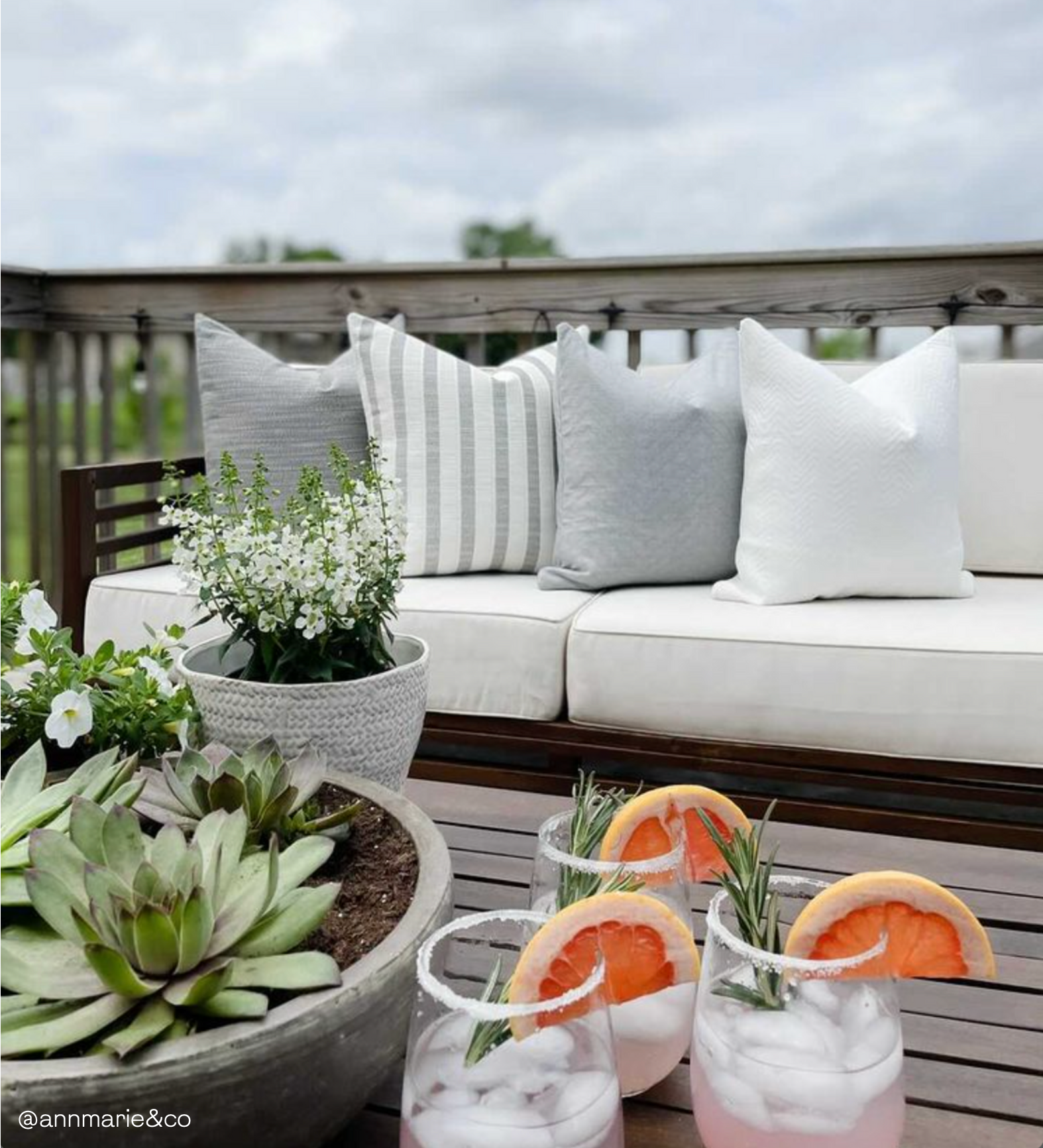 Woven Stripes | Gray Outdoor Pillow Cover - Image 3