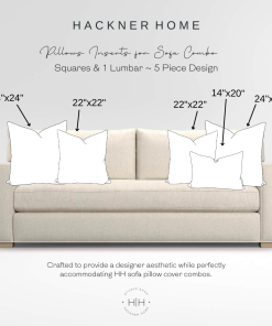 Sofa Pillow Insert Combo for Squares & 1 Lumbar ~ 5 Piece Design